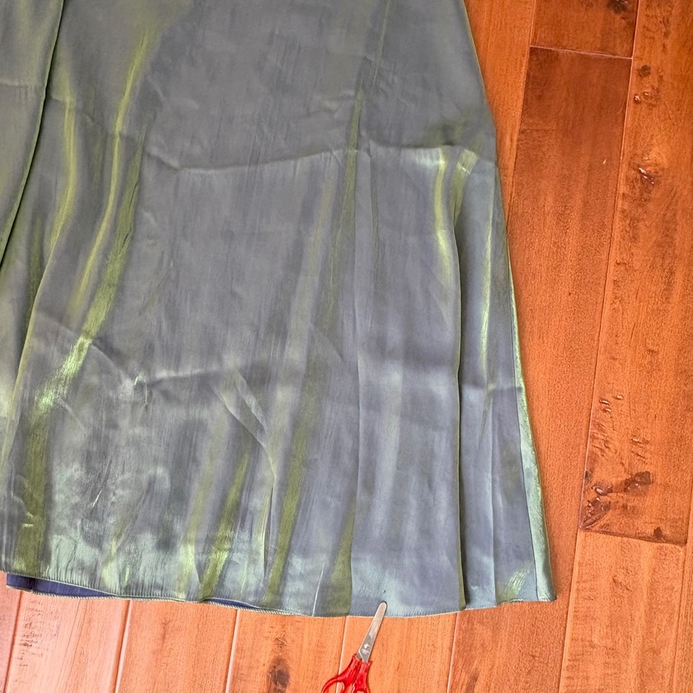 Vintage 90s Y2K Iridescent Dual-Tone Maxi Skirt Womens L Green/Purple USA Grunge - Picture 7 of 11